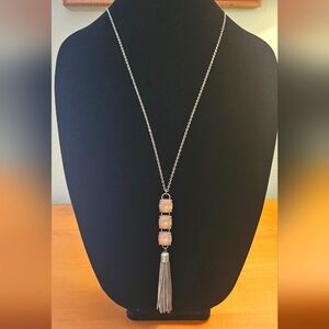 The Limited Goldtone and Dusty Pink Tassel Necklace
